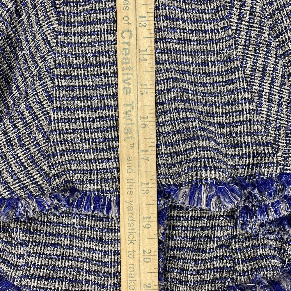 Theyskens' Theory Jacket Womens 4 Blue Jossak Tweed Button Fringe Metallic Lady - Picture 13 of 13